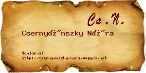 Csernyánszky Nóra névjegykártya